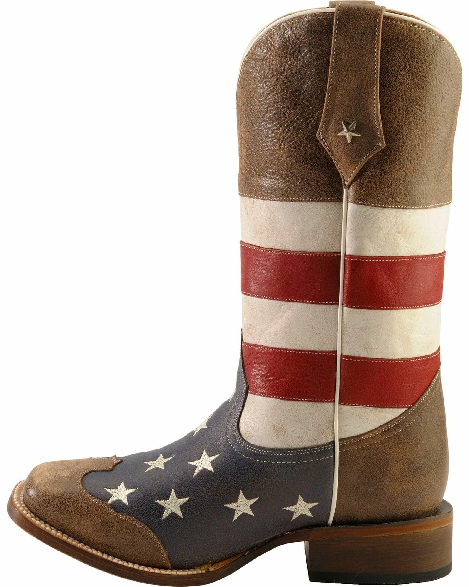 Roper American Flag Cowboy Boots - Square Toe For Men's Blue 5 Roper American Flag Cowboy Boots - Square Toe For Men's Blue - Image 3
