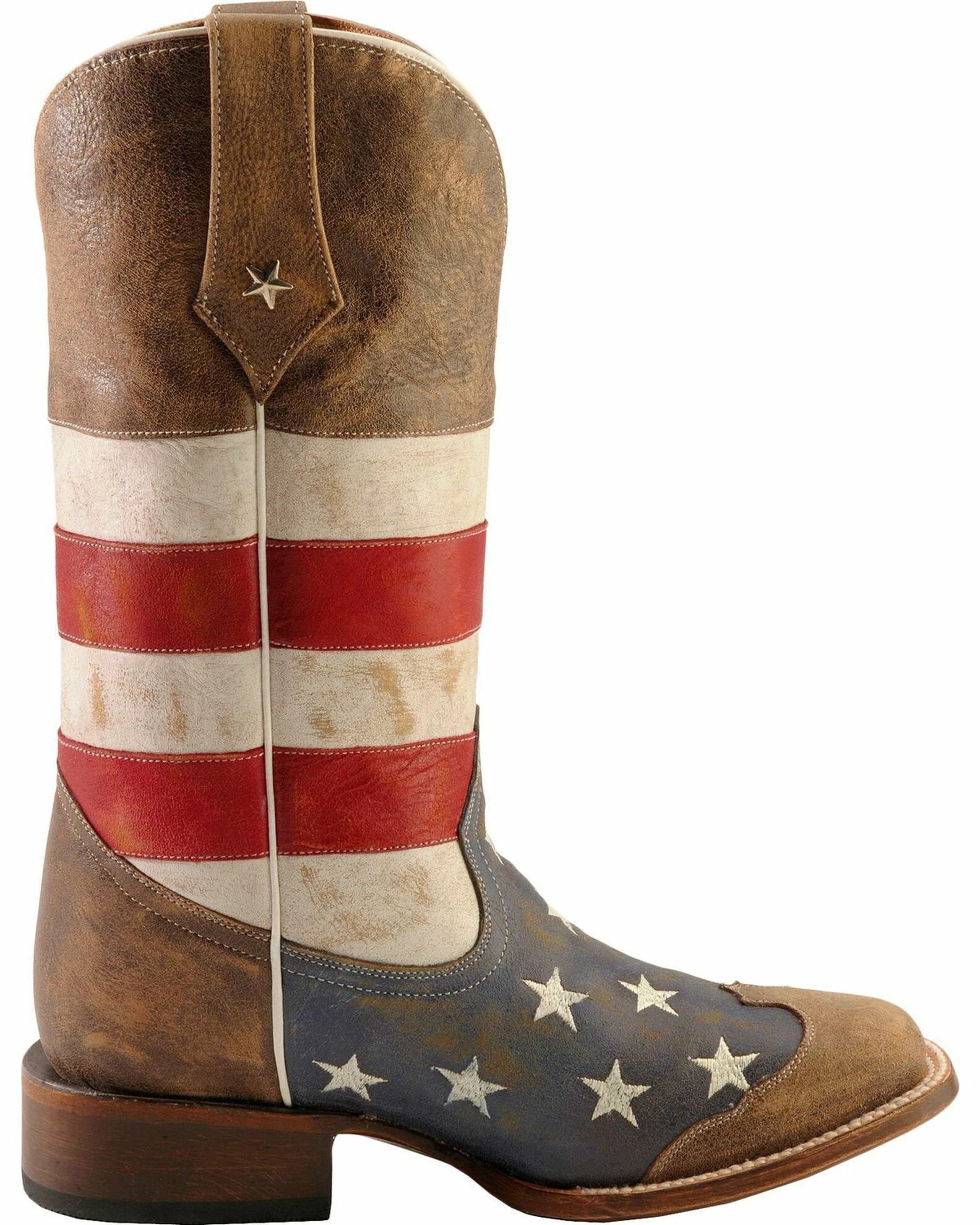 Roper American Flag Cowboy Boots - Square Toe For Men's Blue 4 Roper American Flag Cowboy Boots - Square Toe For Men's Blue - Image 2