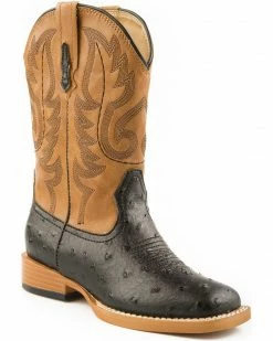 Roper Men's Ostrich Print Western Boots Brown 7 Roper Men's Ostrich Print Western Boots Brown -Roper Shop 038820 89 P1