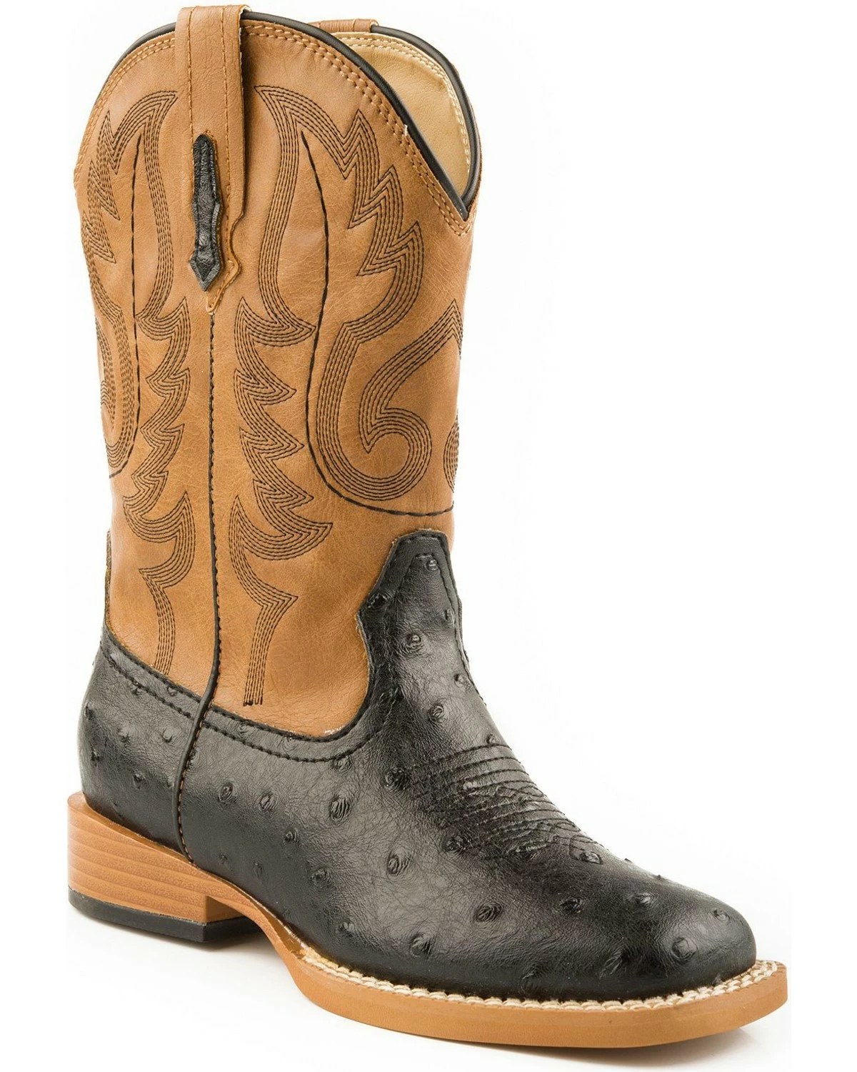 Roper Men's Ostrich Print Western Boots Brown 5 Roper Men's Ostrich Print Western Boots Brown - Image 3