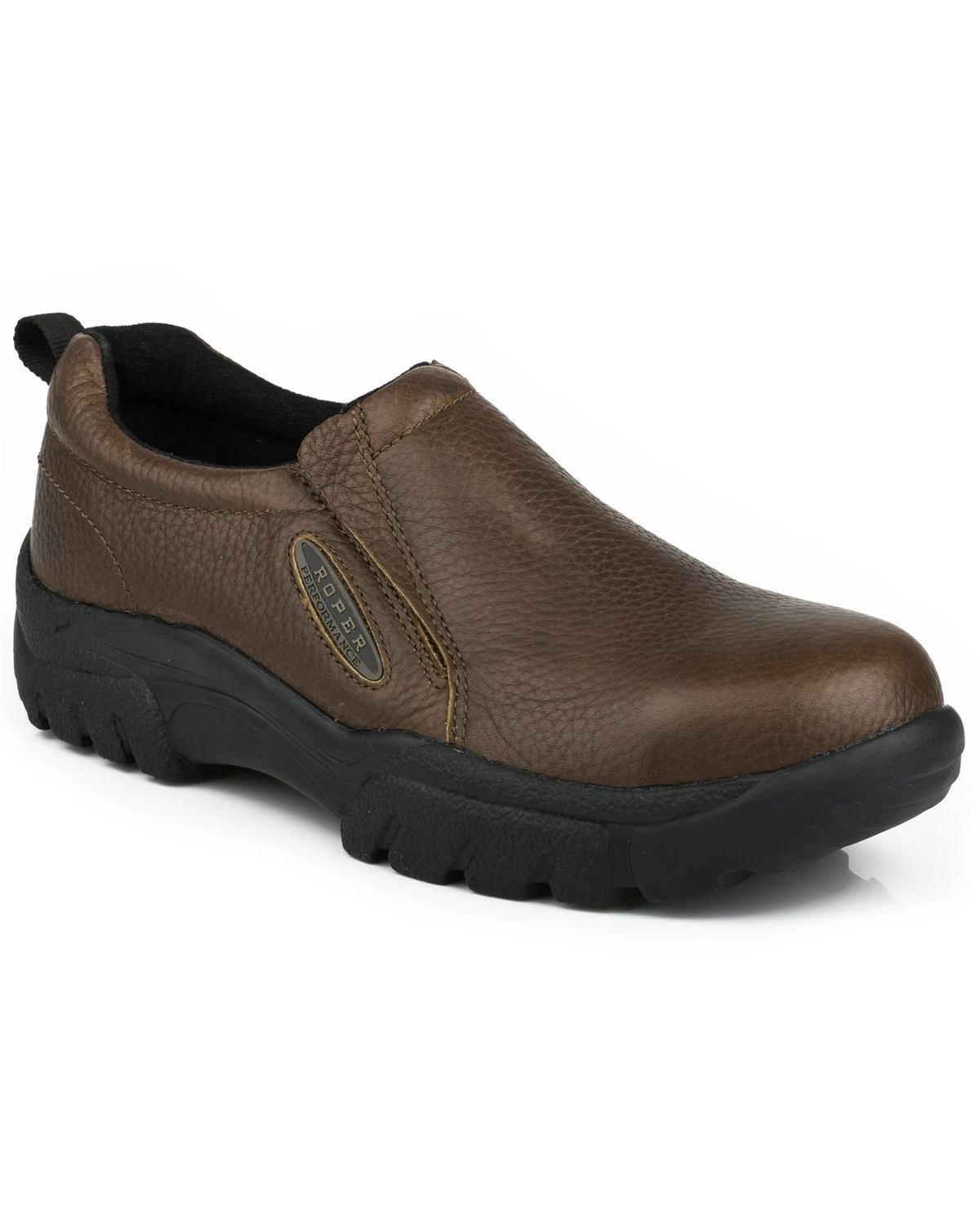 Roper Men's Slip-On Work Shoes - Steel Toe Brown 4 Roper Men's Slip-On Work Shoes - Steel Toe Brown - Image 2