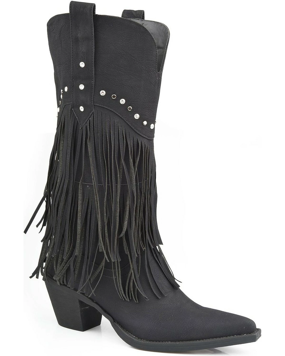 Roper Women's Fringe Western Boots Black 4 Roper Women's Fringe Western Boots Black - Image 2