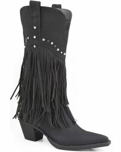 Roper Women's Fringe Western Boots Black