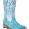 Roper Kid's Floral Glitter Western Boots For Girls' Blue 1 Roper Kid's Floral Glitter Western Boots For Girls' Blue -Roper Shop 053846 83 P1