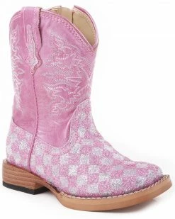Roper Infant Glitter Western Boots For Toddler-Girls' Pink