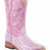 Roper Kid's Checkered Western Boots For Girls' Pink 1 Roper Kid's Checkered Western Boots For Girls' Pink -Roper Shop 053848 63 P1