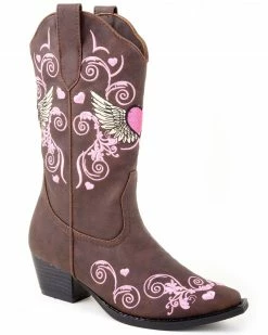 Roper Infant's Winged Heart Western Boots For Toddler-Girls' Brown