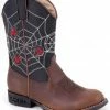 Roper Kid's Light Up Spider Web Western Boots For Boys' Brown 2 Roper Kid's Light Up Spider Web Western Boots For Boys' Brown -Roper Shop 053D07 41 P1