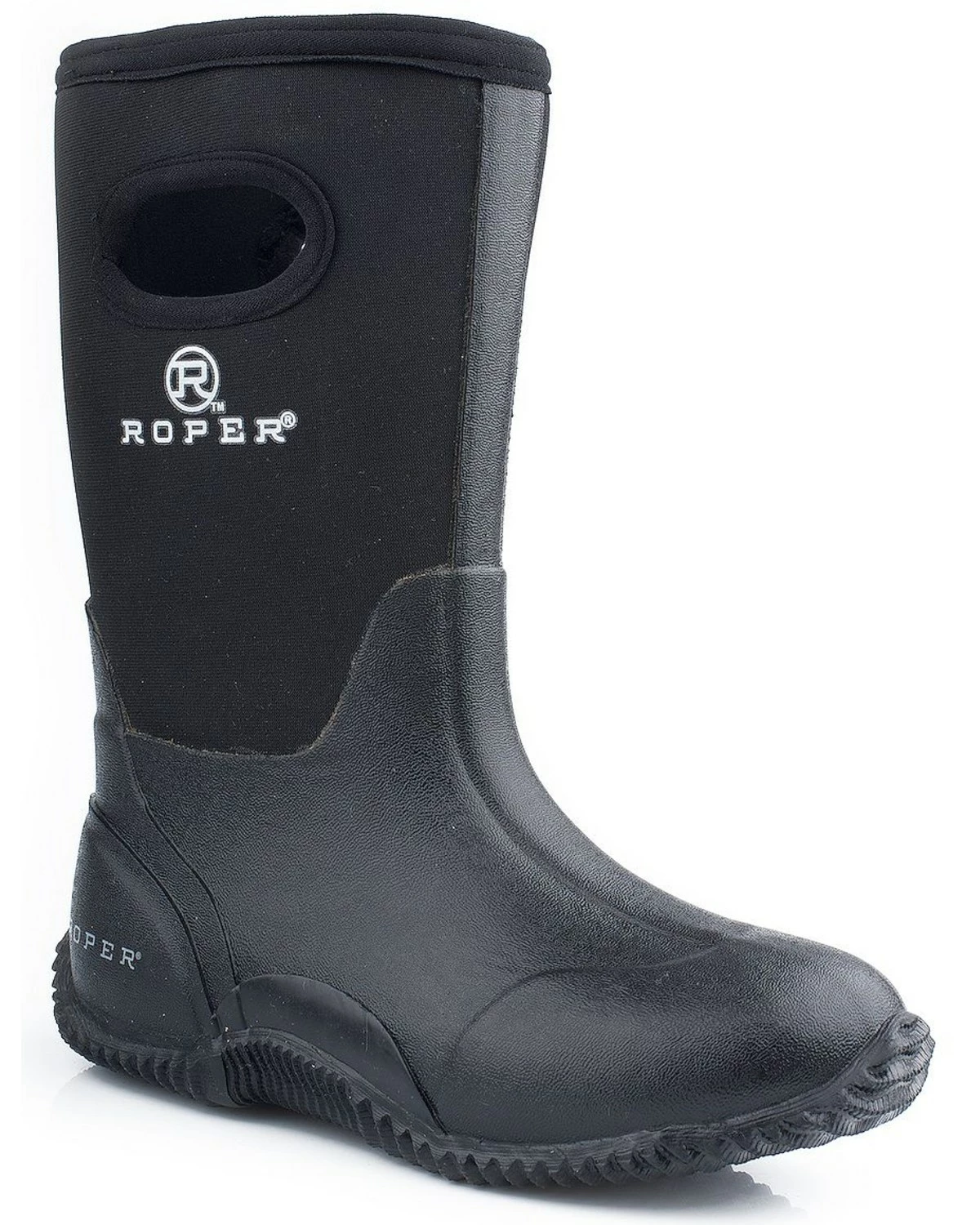 Roper Kid's Neoprene Barnyard Boots For Youth Boys' Black 4 Roper Kid's Neoprene Barnyard Boots For Youth Boys' Black - Image 2