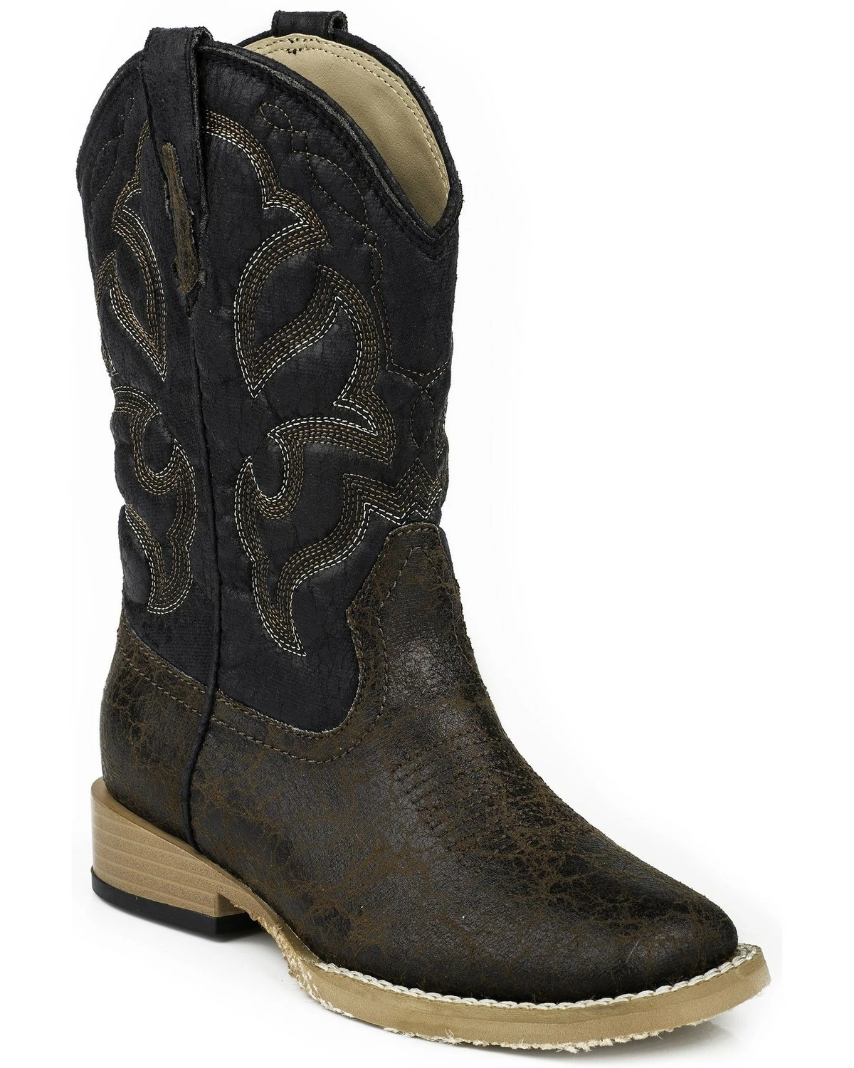 Roper Boys' Scout Embroidered Western Boots Tan 5 Roper Boys' Scout Embroidered Western Boots Tan - Image 3