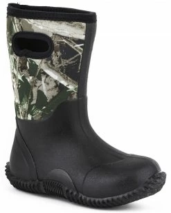 Roper Kid's Camo Neoprene Barnyard Work Boots For Boys' Black