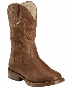 Roper Boys' Brown And Tan Texson Boots - Round Toe -Roper Shop 053K37 41 P1 1