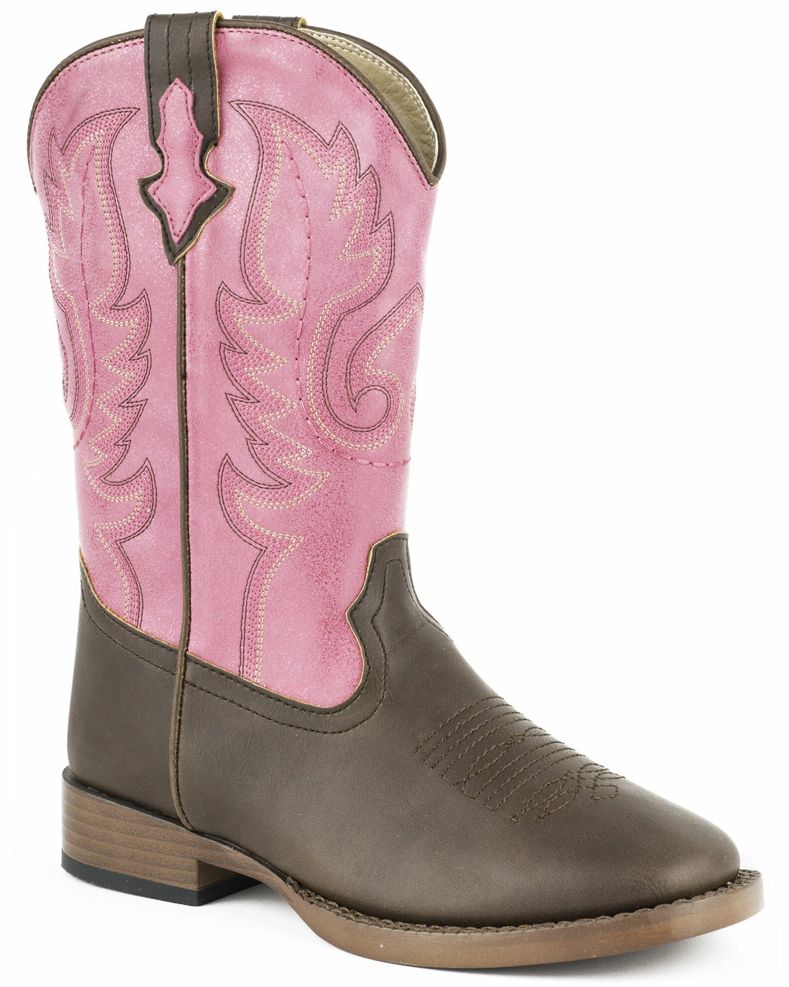 Roper Kid's Texsis Western Boots For Girls' Brown 3 Roper Kid's Texsis Western Boots For Girls' Brown