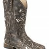 Roper Girls' Belle Silver Underlay Cowgirl Boots - Square Toe Brown 1 Roper Girls' Belle Silver Underlay Cowgirl Boots - Square Toe Brown -Roper Shop 053K46 41 P1