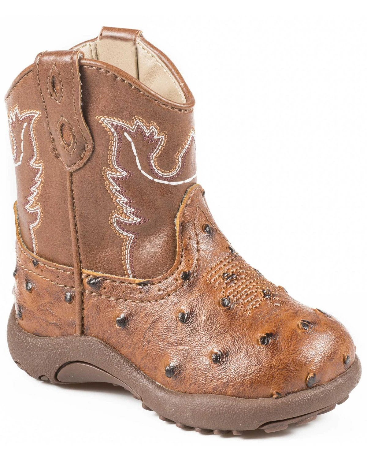 Roper Infant Boys' Ostrich Print Cowbabies Boots For Infant-Boys' Tan 5 Roper Infant Boys' Ostrich Print Cowbabies Boots For Infant-Boys' Tan - Image 3