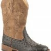 Roper Youth Boys' Brown Faux Ostrich Print Cowboy Boots - Square Toe 1 Roper Youth Boys' Brown Faux Ostrich Print Cowboy Boots - Square Toe -Roper Shop 053U21 41 P1