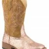 Roper Youth Girls' Pink 'n Gold Glitter Cowgirl Boots - Square Toe 2 Roper Youth Girls' Pink 'n Gold Glitter Cowgirl Boots - Square Toe -Roper Shop 053U23 63 P1