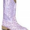 Roper Kid's Floral Glitter Western Boots For Girls' Purple 1 Roper Kid's Floral Glitter Western Boots For Girls' Purple -Roper Shop 053U29 76 P1
