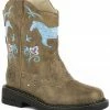 Roper Kid's Horse Flowers Dazzel Lights Western Boots For Toddler-Girls' Tan 2 Roper Kid's Horse Flowers Dazzel Lights Western Boots For Toddler-Girls' Tan -Roper Shop 053U32 22 P1