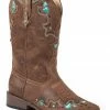 Roper Girls' Vintage Crystal Cowgirl Boots - Square Toe Brown 1 Roper Girls' Vintage Crystal Cowgirl Boots - Square Toe Brown -Roper Shop 053U39 41 P1