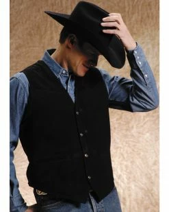 Roper Men's Suede Leather Vest Black -Roper Shop 082C75 89 P1 1