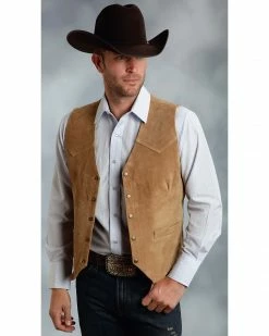 Roper Suede Vest - Big & Tall For Men's Black -Roper Shop 082C76 12 P1