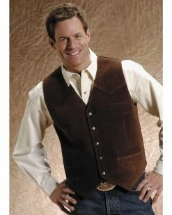 Roper Suede Vest - Big & Tall For Men's Black -Roper Shop 082C76 41 P1