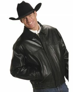 Roper Lamb Touch Nappa Bomber Jacket For Men's Brown