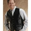 Roper Lamb Leather Black Vest - Big & Tall For Men's 1 Roper Lamb Leather Black Vest - Big & Tall For Men's -Roper Shop 082C83 89 P1