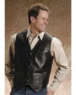 Roper Men's Leather Vest - Big & Tall Brown
