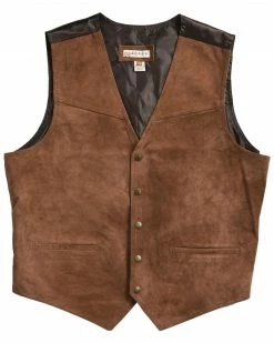 Roper Men's Suede Buckle Tie Vest Brown