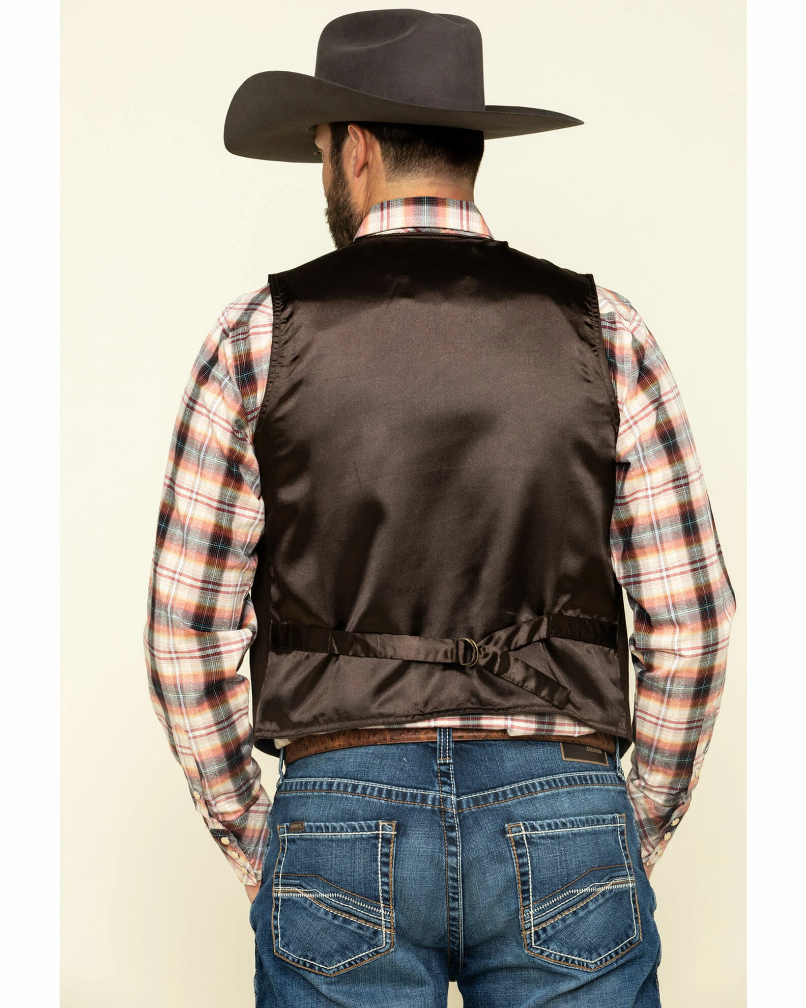 Roper Men's Suede Buckle Tie Vest Brown 5 Roper Men's Suede Buckle Tie Vest Brown - Image 3