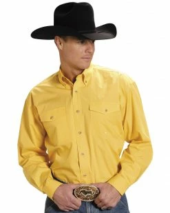 Roper Men's Solid Poplin Long Sleeve Western Shirt - Big & Tall Khaki 10 Roper Men's Solid Poplin Long Sleeve Western Shirt - Big & Tall Khaki -Roper Shop 083J81 10 P1