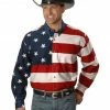 Roper Men's American Flag Long Sleeve Western Shirt White 2 Roper Men's American Flag Long Sleeve Western Shirt White -Roper Shop 092265 01 P1