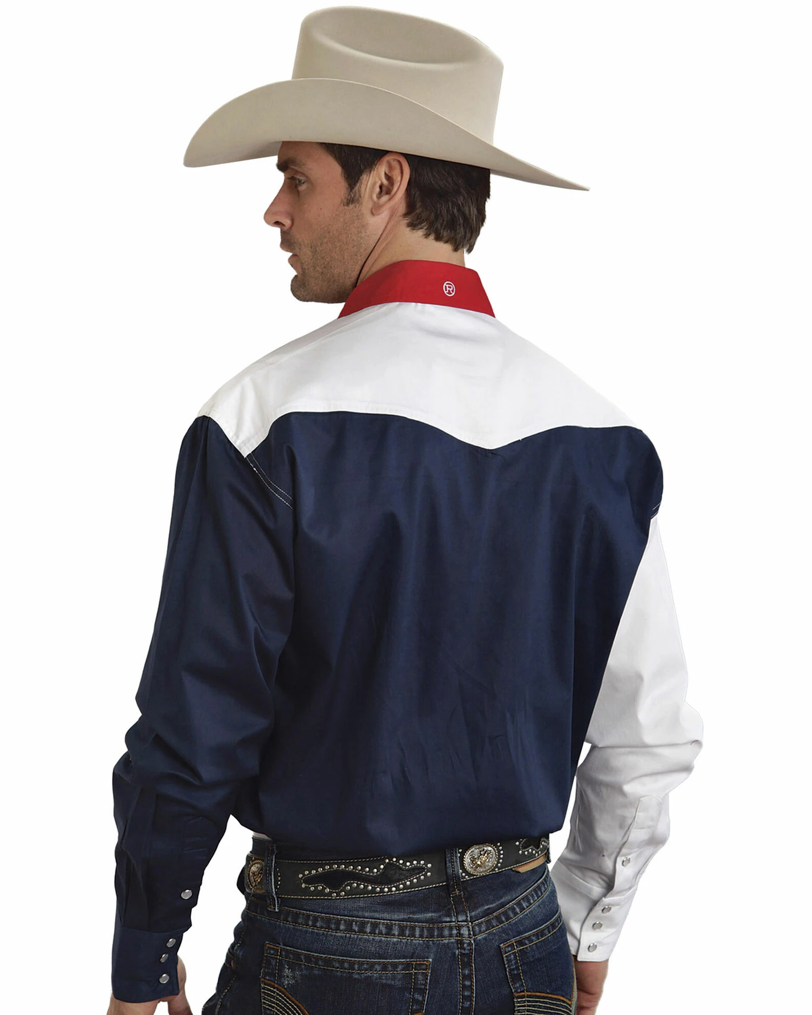 Roper Men's American Flag Long Sleeve Western Shirt Patriotic 4 Roper Men's American Flag Long Sleeve Western Shirt Patriotic - Image 2