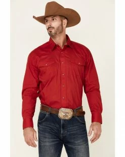 Roper Men's Amarillo Collection Solid Long Sleeve Western Shirt Red 23 Roper Men's Amarillo Collection Solid Long Sleeve Western Shirt Red -Roper Shop 0924J8 70 P1