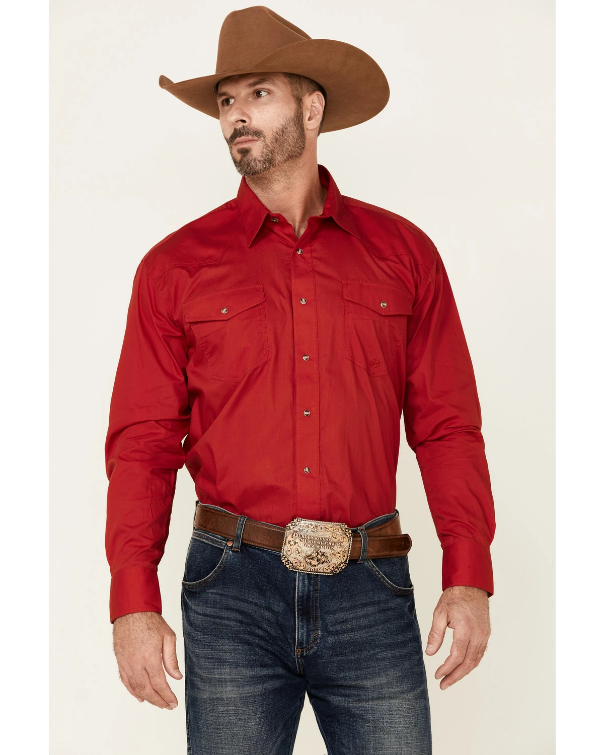 Roper Men's Amarillo Collection Solid Long Sleeve Western Shirt Red 11 Roper Men's Amarillo Collection Solid Long Sleeve Western Shirt Red - Image 10