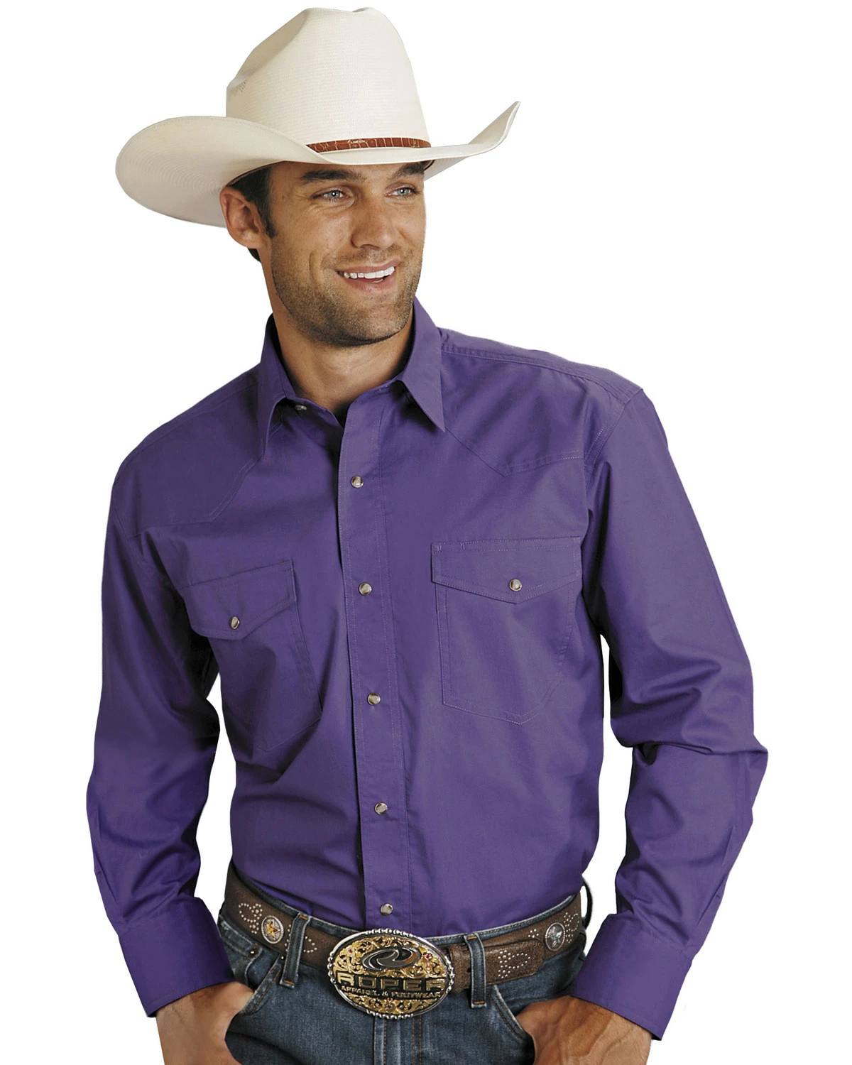 Roper Men's Amarillo Collection Solid Long Sleeve Western Shirt Red 12 Roper Men's Amarillo Collection Solid Long Sleeve Western Shirt Red - Image 11