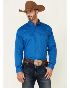 Roper Men's Solid Amarillo Collection Long Sleeve Western Shirt