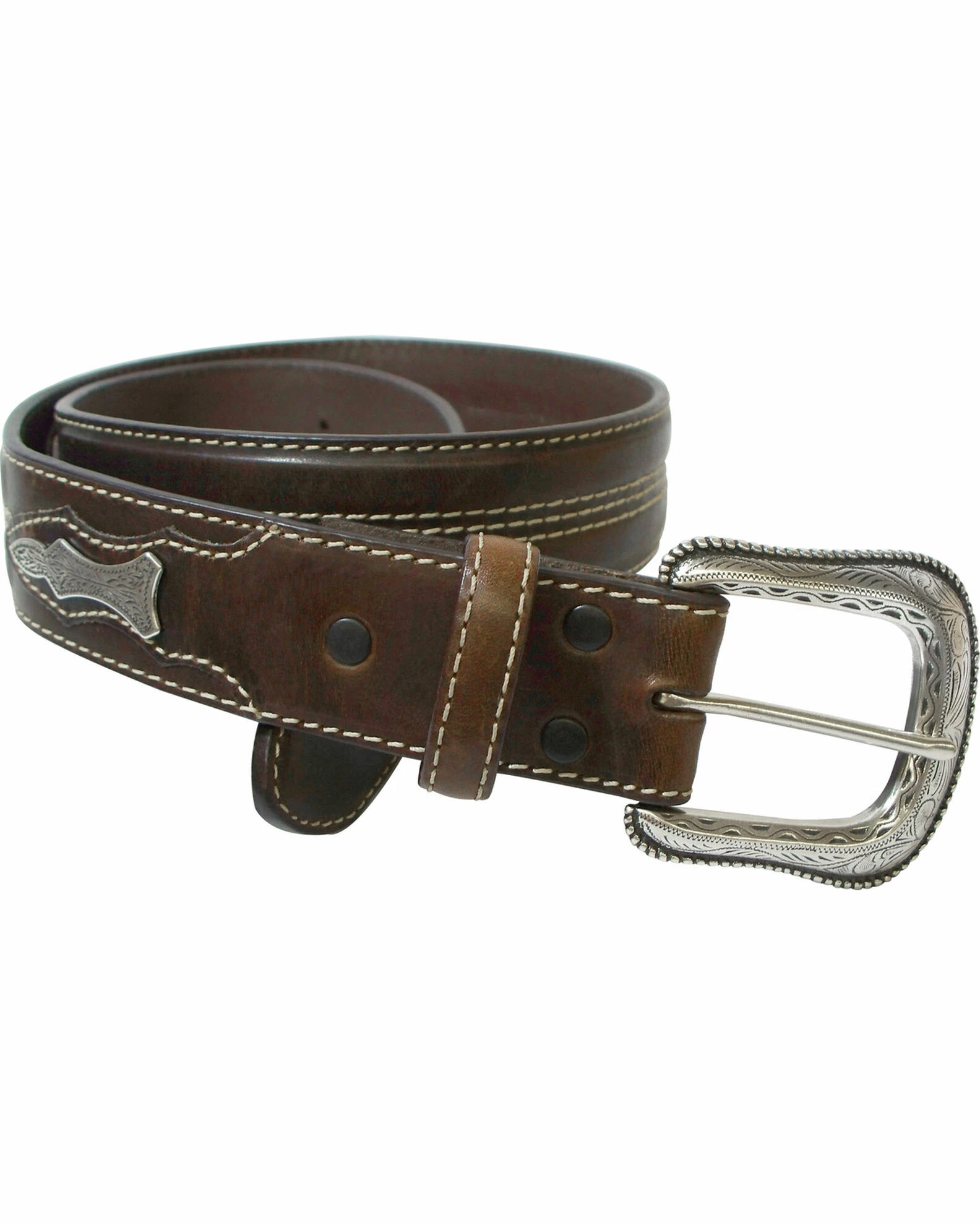 Roper Men's Brown Concho Belt 3 Roper Men's Brown Concho Belt