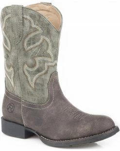 Roper Boys' Classic Western Cowboy Boots - Round Toe Brown