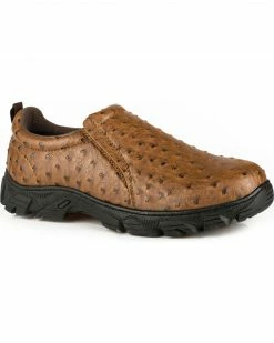 Roper Men's Tan Cotter Ostrich Print Casual Shoes 