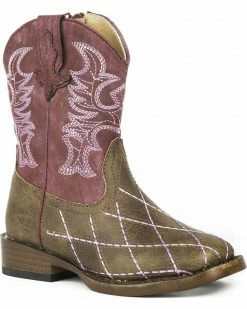 Roper Toddler Girls' Cross Cut Cowgirl Boots - Square Toe For Toddler-Girls' Brown -Roper Shop 2000224070 200 P1 1
