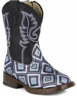 Roper Toddler Girls' Glitter Diamonds Western Boots - Square Toe For Toddler-Girls' Black 5 Roper Toddler Girls' Glitter Diamonds Western Boots - Square Toe For Toddler-Girls' Black -Roper Shop 2000224091 001 P1 1