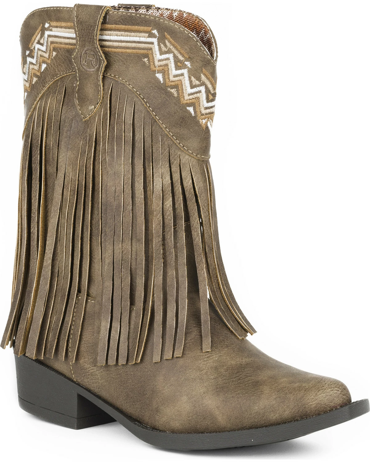 Roper Girls' Brown Fringed Western Boots - Pointed Toe 4 Roper Girls' Brown Fringed Western Boots - Pointed Toe - Image 2