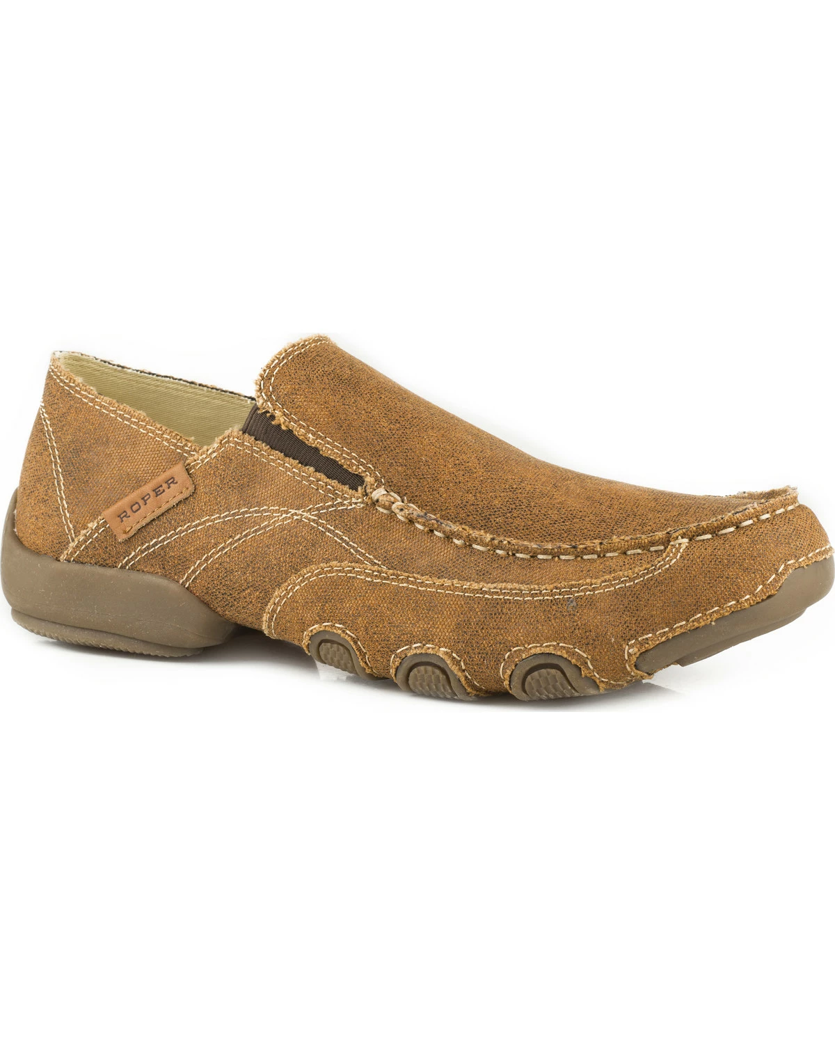Roper Men's Tan All Over Vintage Driving Moc Shoes 4 Roper Men's Tan All Over Vintage Driving Moc Shoes - Image 2
