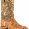 Roper Men's Stretch Embossed Ostrich Cowboy Boots - Square Toe Tan -Roper Shop 2000230406 280 P1