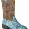 Roper Girls' Glitter Southwestern Cowgirl Boots - Square Toe Blue 1 Roper Girls' Glitter Southwestern Cowgirl Boots - Square Toe Blue -Roper Shop 2000230706 400 P1