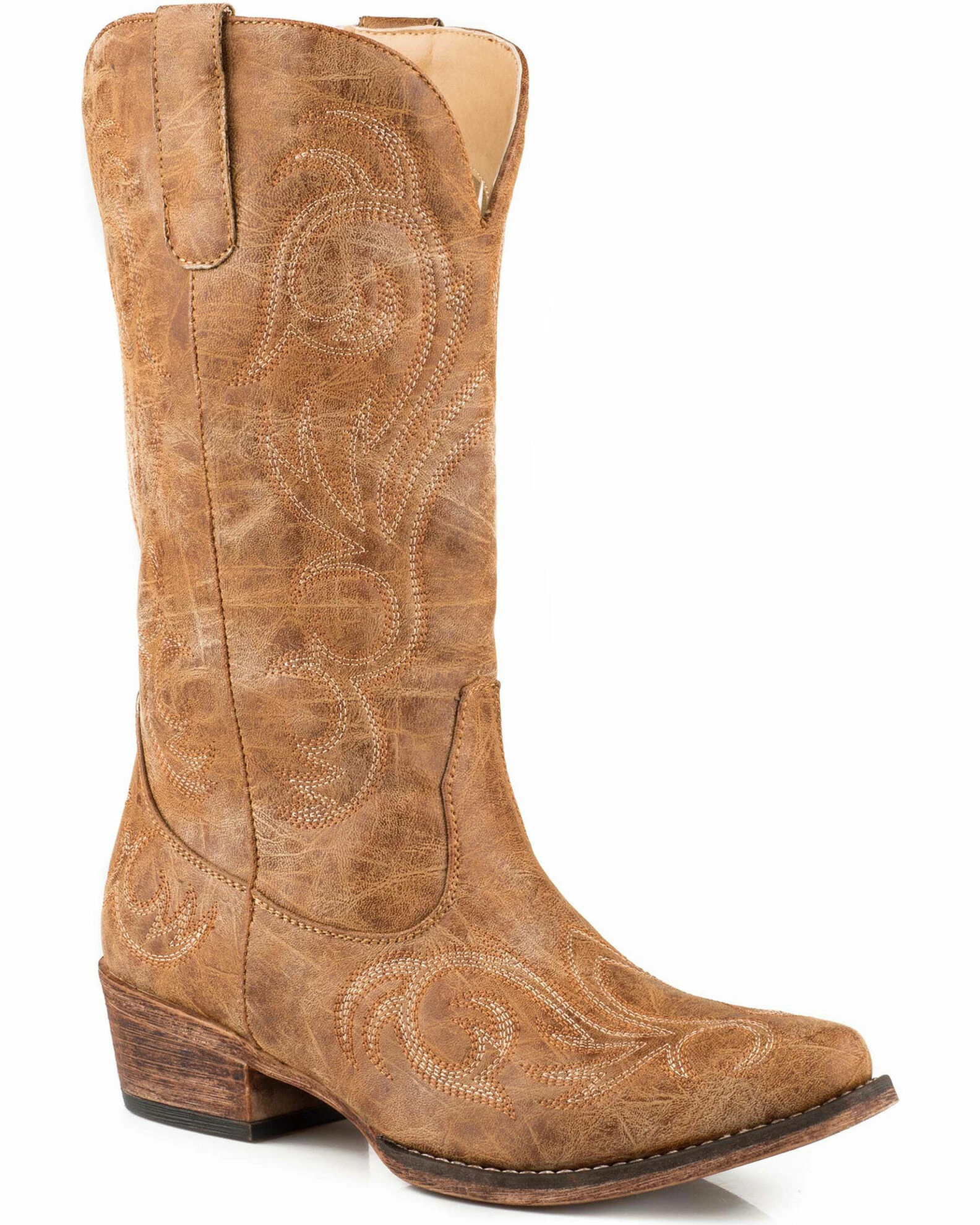 Roper Women's Tan Riley Vintage Western Boots - Snip Toe 3 Roper Women's Tan Riley Vintage Western Boots - Snip Toe