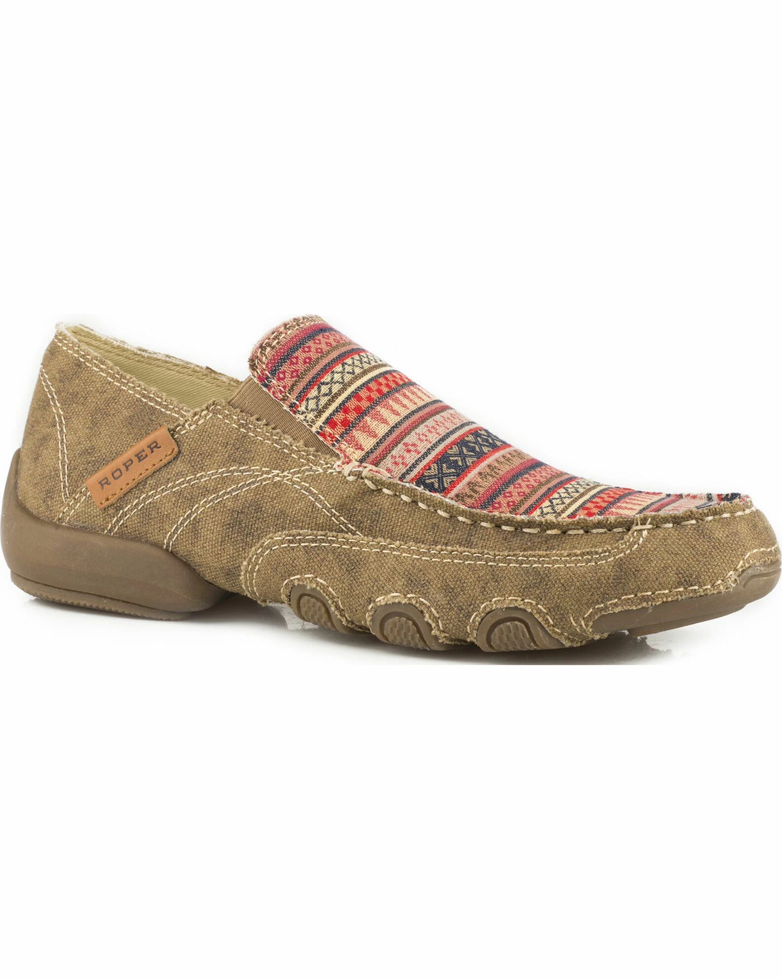 Roper Women's Tan Daisy Driving Mocs - Moc Toe 3 Roper Women's Tan Daisy Driving Mocs - Moc Toe
